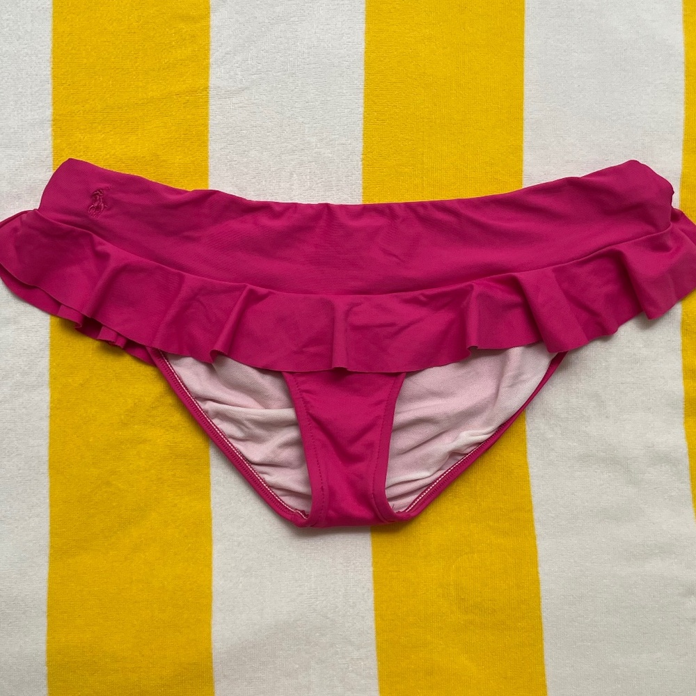 Ralph Lauren Pink Pony Ruffled Bikini Bottom